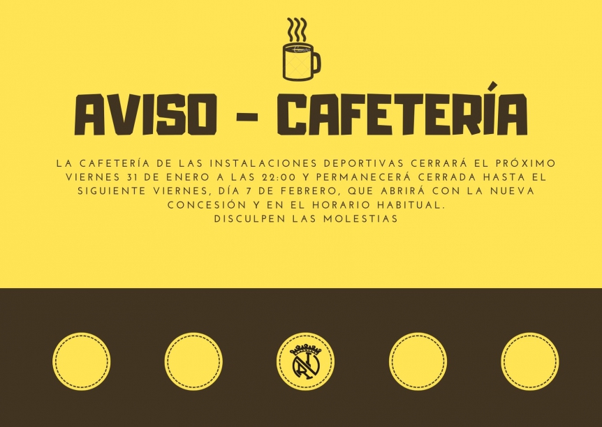 Aviso - cafetería