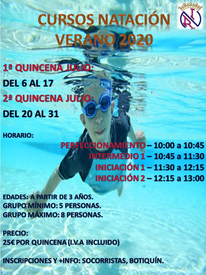 CURSOS DE NATACIÓN - VERANO 2020