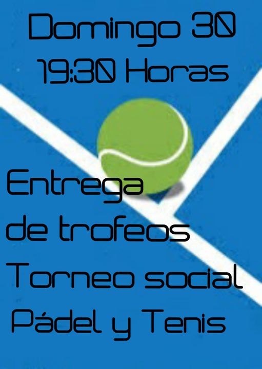 Entrega de trofeos torneo social de pádel y tenis